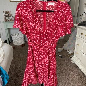 Red Sun Faux Wrap dress Dress